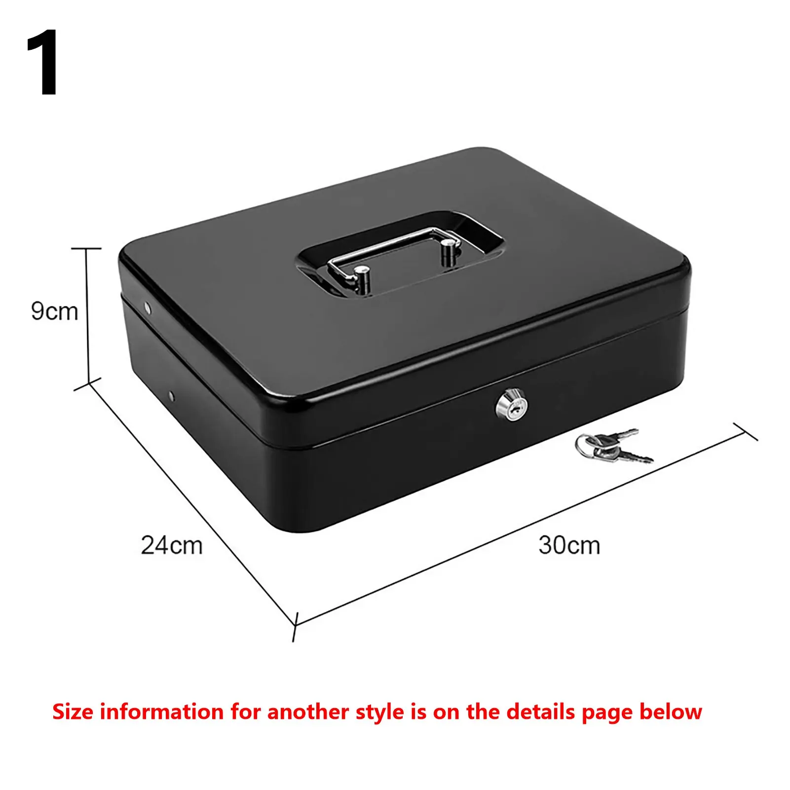 Cashier Box With 2 Keys Multi Money Trays Cantilever Design Locking Cash Box Coin Compartments Unbreakable Money Box