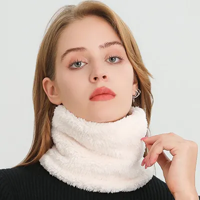 Cashmere Warm Collor Ring Winter Scarf Solid Plush Thick Outdoor Sports Men Women Children Neckerchief Full Face Mask