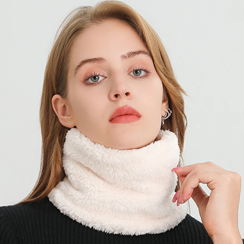 Cashmere Warm Collor Ring Winter Scarf Solid Plush Thick Outdoor Sports Men Women Children Neckerchief Full Face Mask