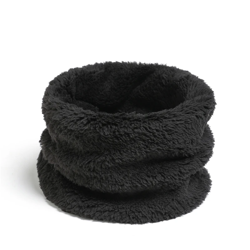 Cashmere Warm Collor Ring Winter Scarf Solid Plush Thick Outdoor Sports Men Women Children Neckerchief Full Face Mask