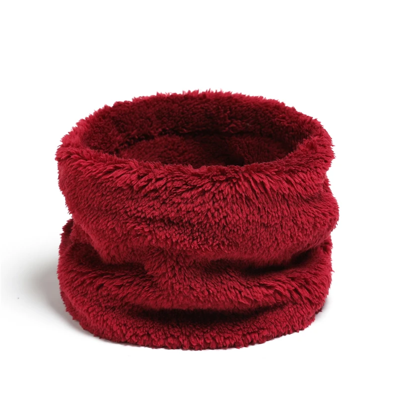 Cashmere Warm Collor Ring Winter Scarf Solid Plush Thick Outdoor Sports Men Women Children Neckerchief Full Face Mask