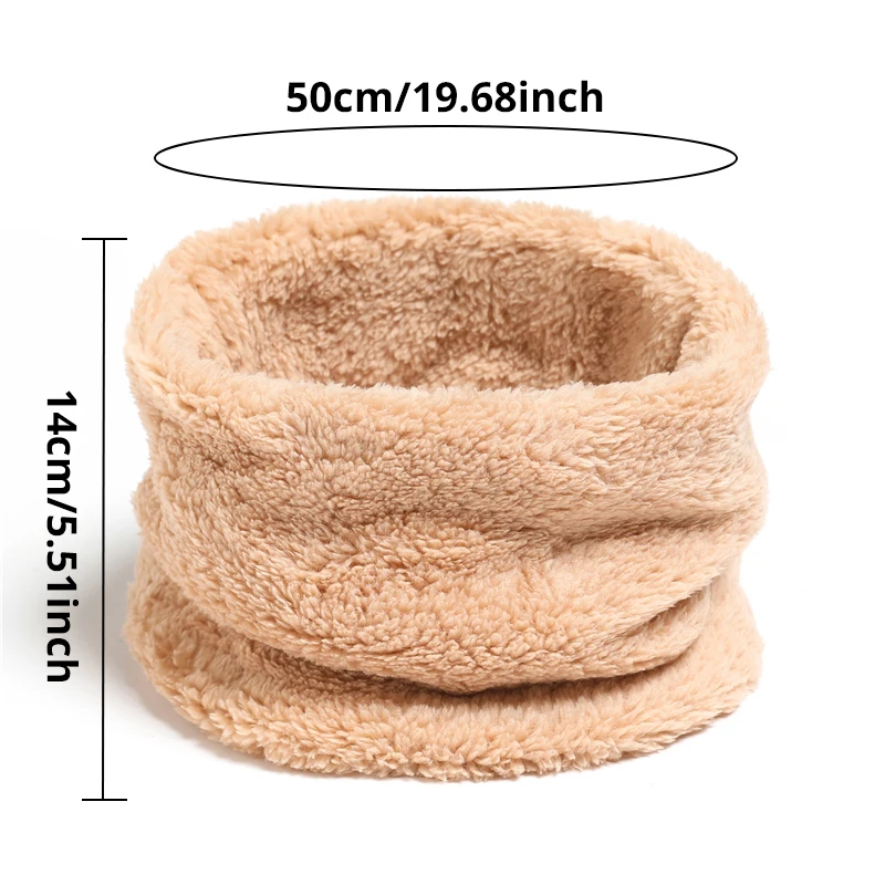 Cashmere Warm Collor Ring Winter Scarf Solid Plush Thick Outdoor Sports Men Women Children Neckerchief Full Face Mask