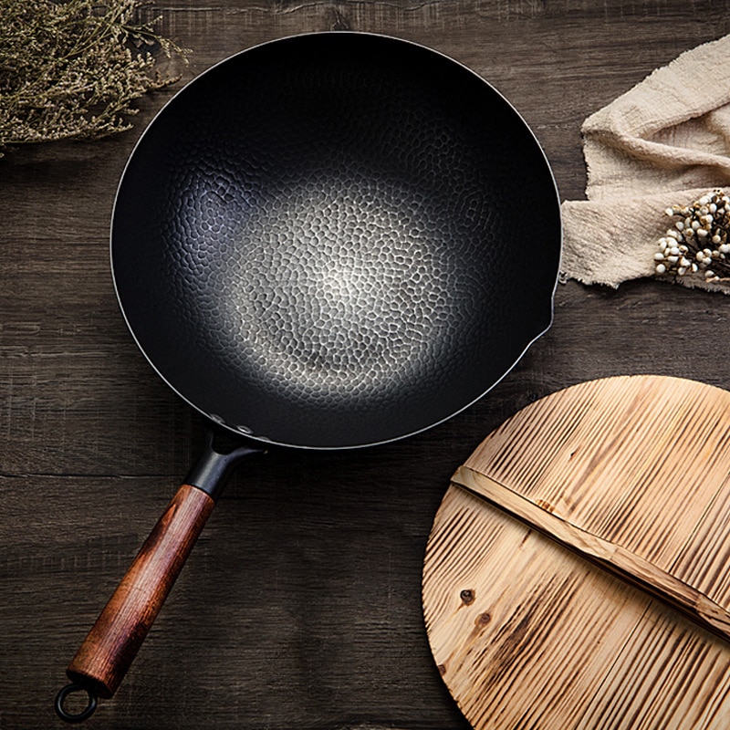 Cast Iron Wok Non-Coated Cookware Cast Iron Wok Non-Coated Cookware