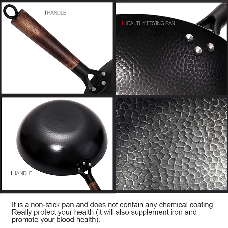Cast Iron Wok Non-Coated Cookware Cast Iron Wok Non-Coated Cookware