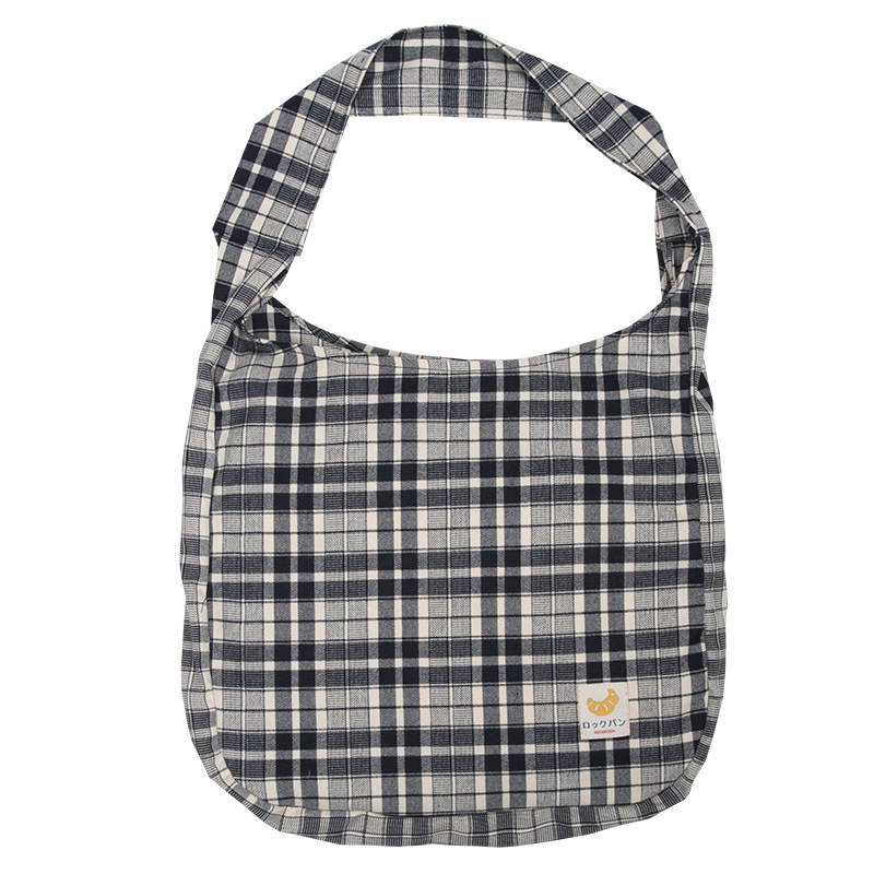 Casual Fabric Plaid Tote Bag
