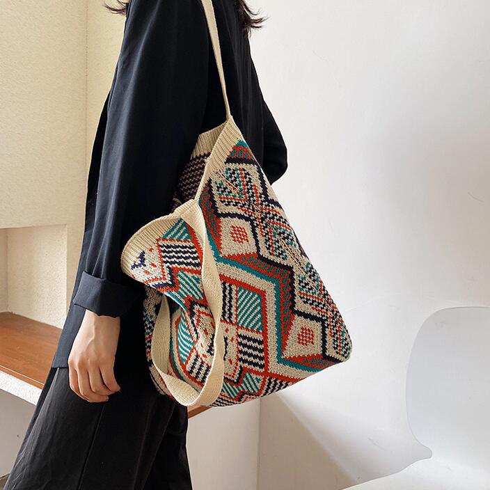 Casual Knitted Aztec Tote Bag Casual Knitted Aztec Tote Bag