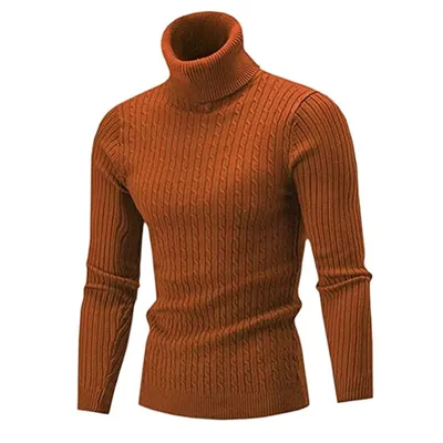 Casual Knitted Turtleneck Sweater for Men