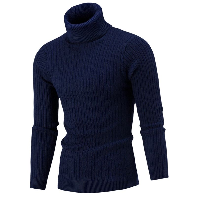 Casual Knitted Turtleneck Sweater for Men