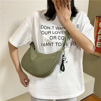 Casual Nylon Crossbody Dumpling Bag