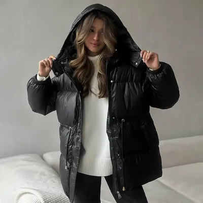 Casual Waist-cinching Thicken Cotton Coat Women Fashion Hooded Zipper Lace Up Long Sleeve Coats 2025 Winter Warm Lady Casual Waist-cinching Thicken Cotton Coat Women Fashion Hooded Zipper Lace Up Long Sleeve Coats 2025 Winter Warm Lady