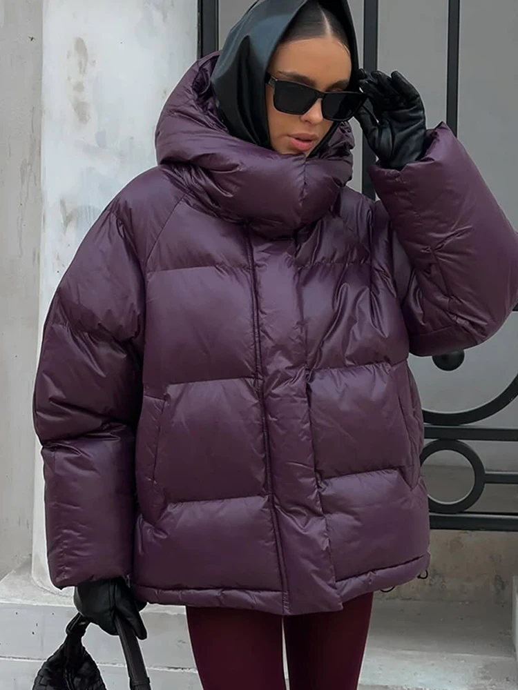 Casual Waist-cinching Thicken Cotton Coat Women Fashion Hooded Zipper Lace Up Long Sleeve Coats 2025 Winter Warm Lady Casual Waist-cinching Thicken Cotton Coat Women Fashion Hooded Zipper Lace Up Long Sleeve Coats 2025 Winter Warm Lady