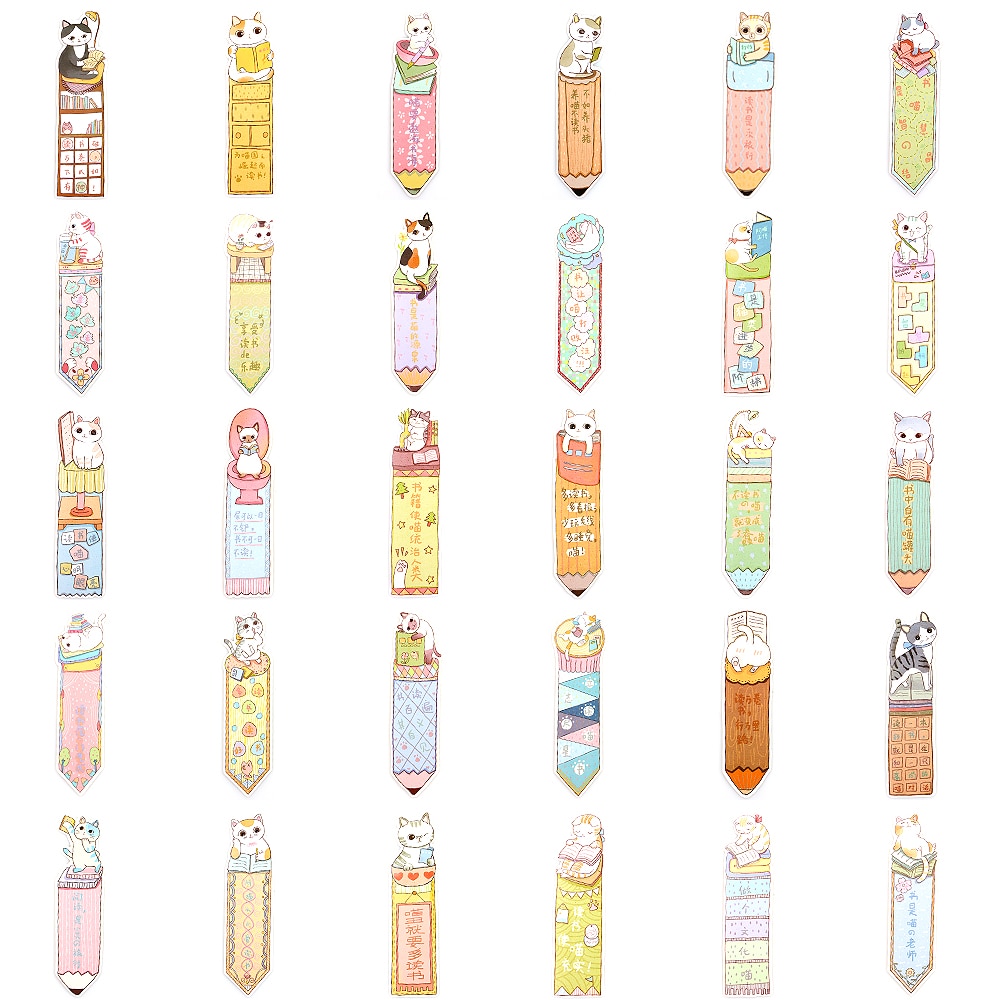 Cat Bookmarks Cute Animal Bookmarks (30pcs) Cat Bookmarks Cute Animal Bookmarks (30pcs)
