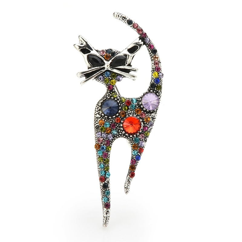 Cat Brooch Multi-Color Animal Pin