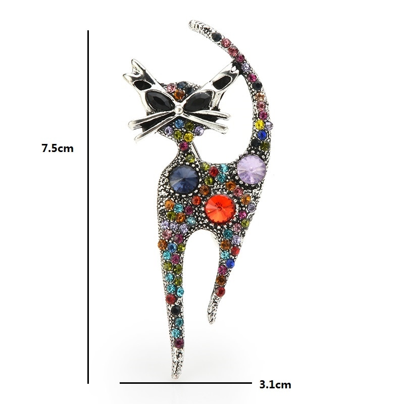 Cat Brooch Multi-Color Animal Pin