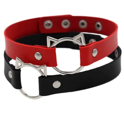 Cat Choker Leather Neck Jewelry Cat Choker Leather Neck Jewelry