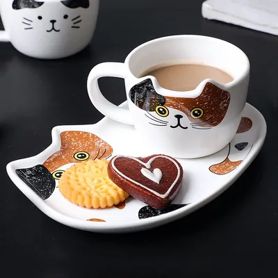 Cat Coffee Cup Set With Handle Cat Coffee Cup Set With Handle