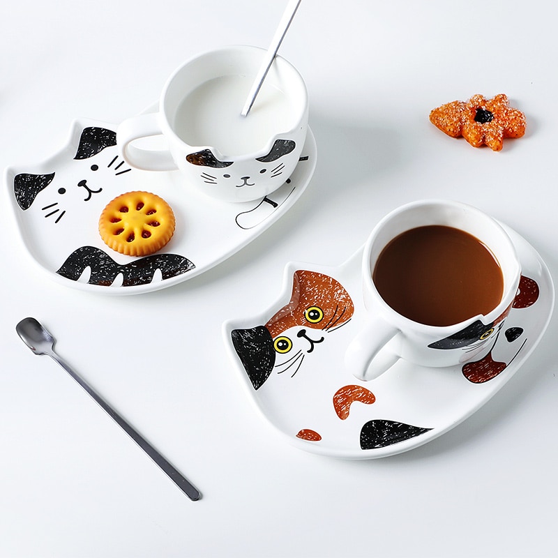 Cat Coffee Cup Set With Handle Cat Coffee Cup Set With Handle