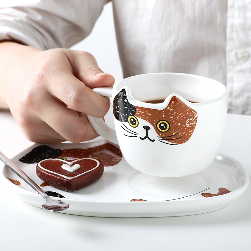 Cat Coffee Cup Set With Handle Cat Coffee Cup Set With Handle