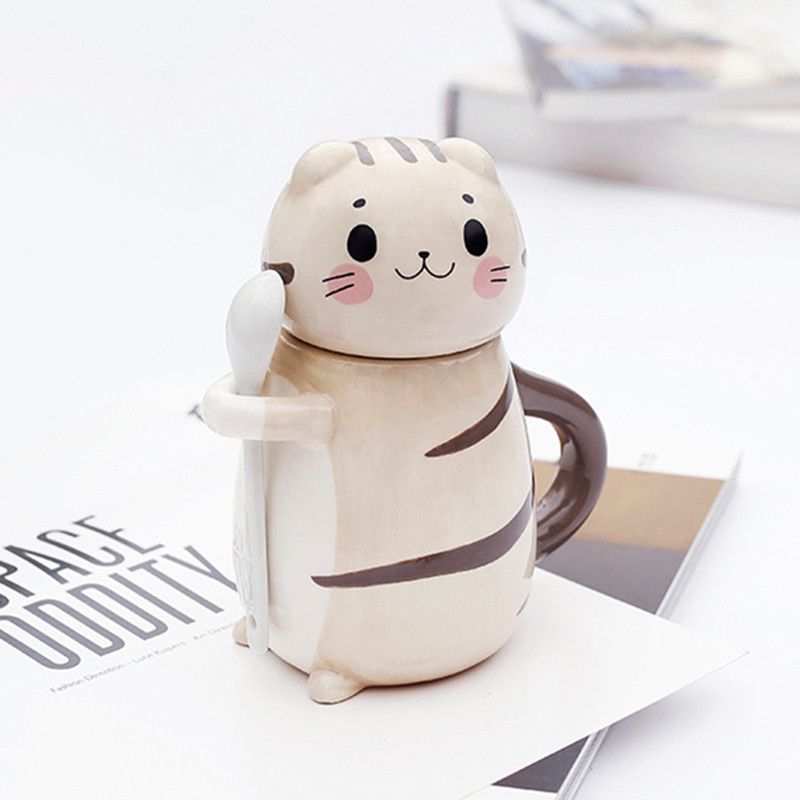 Cat Coffee Mug with Spoon Cat Coffee Mug with Spoon