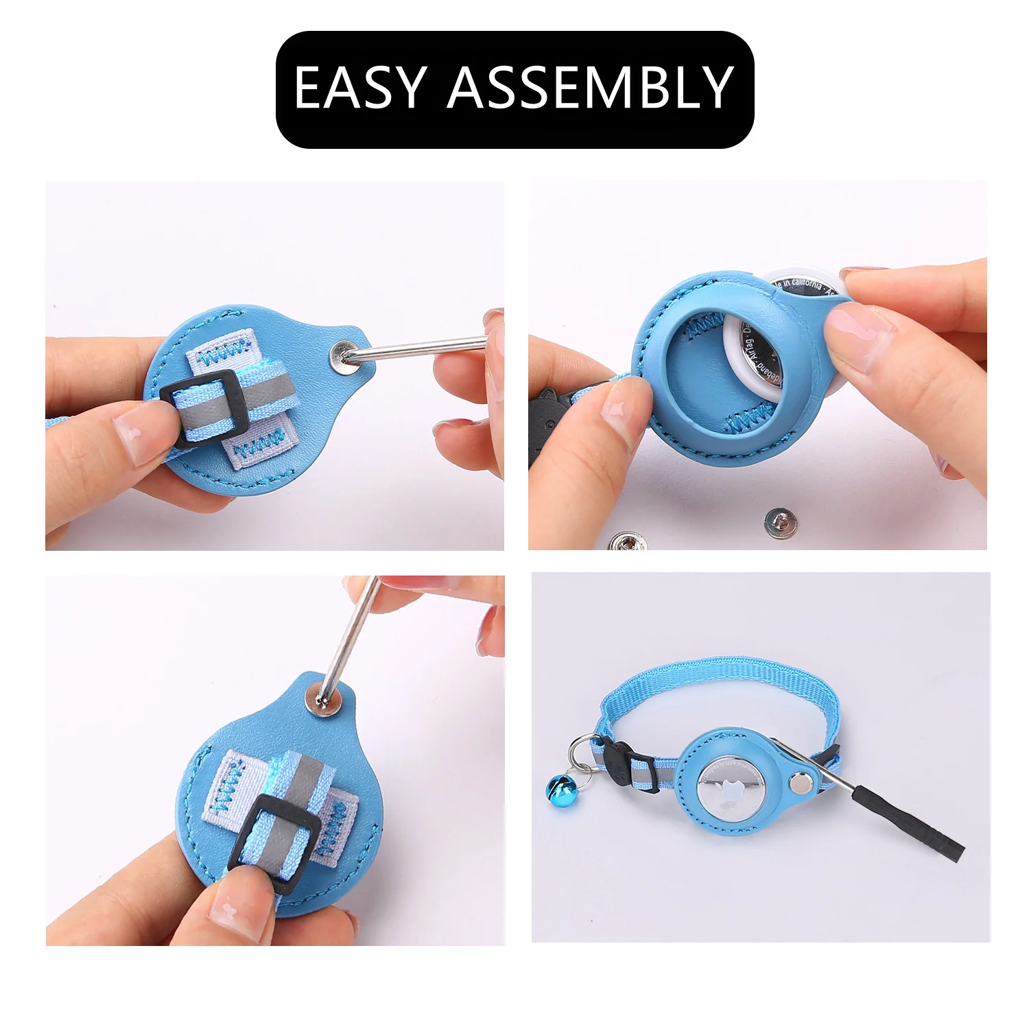 Cat Collar with Airtag Holder Protective Case for Anti Lost Locator Tracker Dog Accessories Reflective Pet Collars