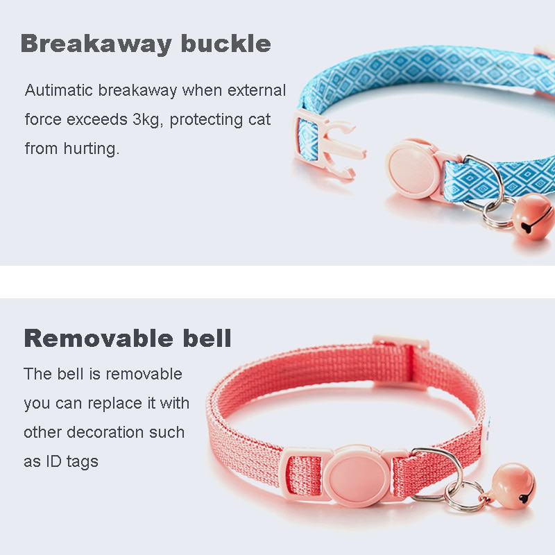 Cat Collars with Bell Cute Collars (2 Pcs) Cat Collars with Bell Cute Collars (2 Pcs)