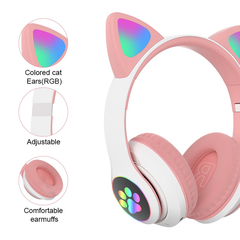 Cat Ear Headphone Rechargeable Device
