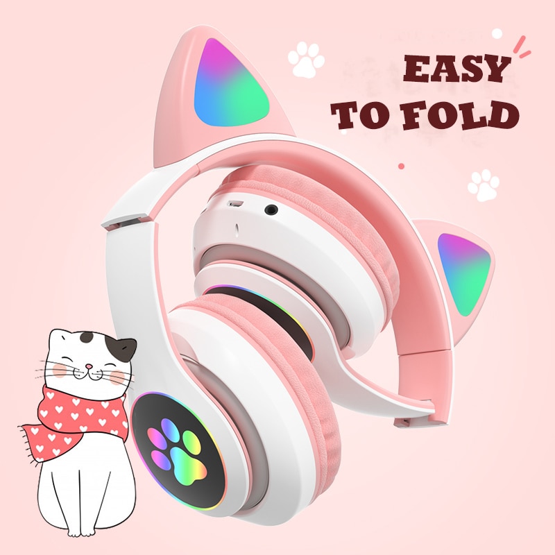 Cat Ear Headphone Rechargeable Device