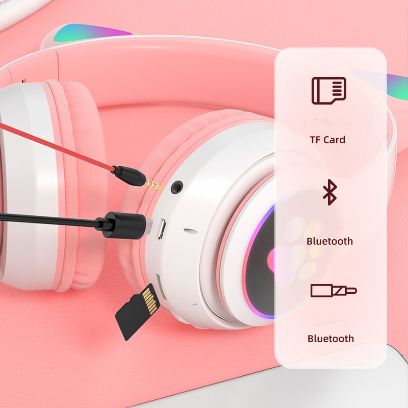 Cat Ear Headphone Rechargeable Device