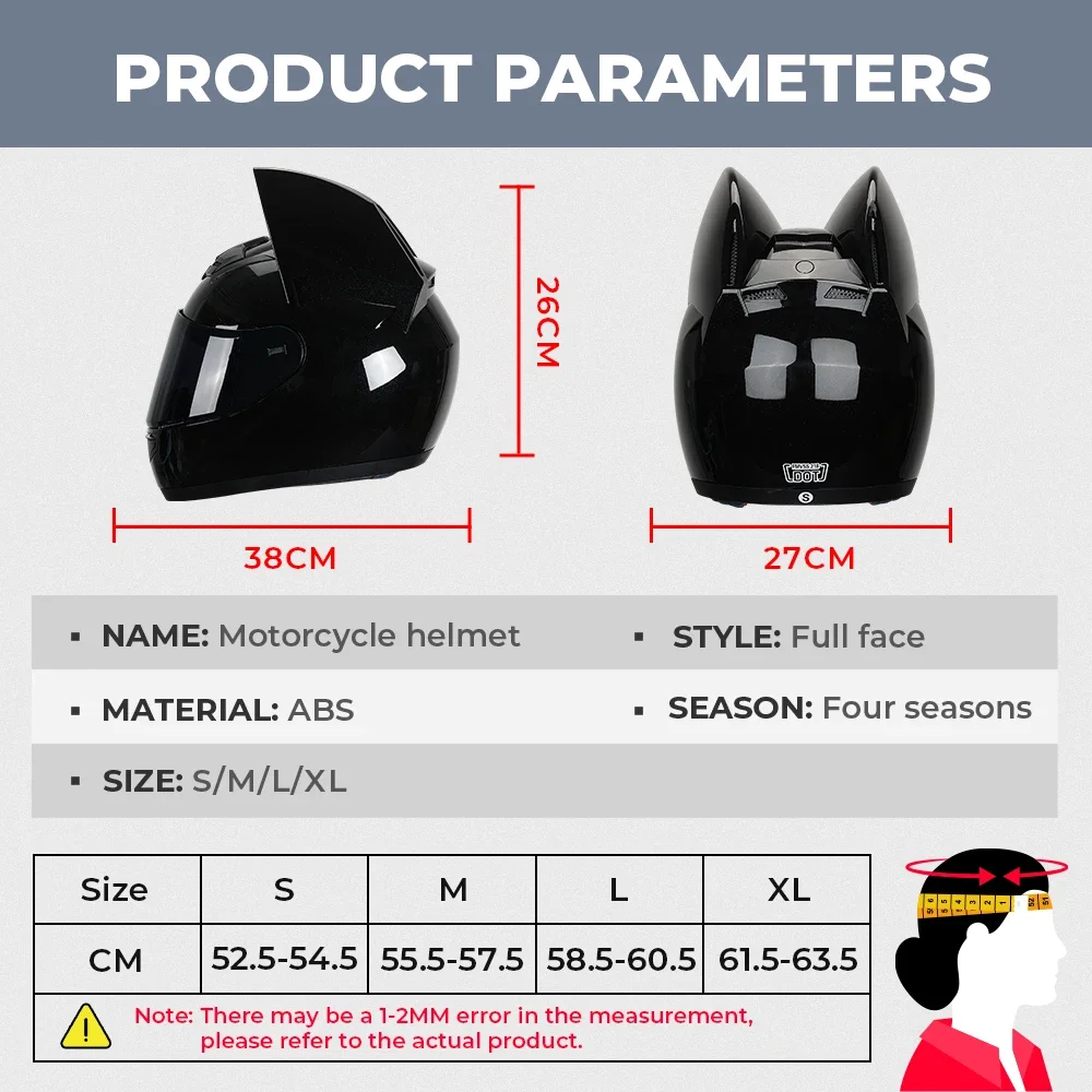Cat Ear Motorcycle Helmet For Women Full Face Motocross Motorbike Men's Moto Helmet Breathable DOT Certification Cat Ear Motorcycle Helmet For Women Full Face Motocross Motorbike Men's Moto Helmet Breathable DOT Certification