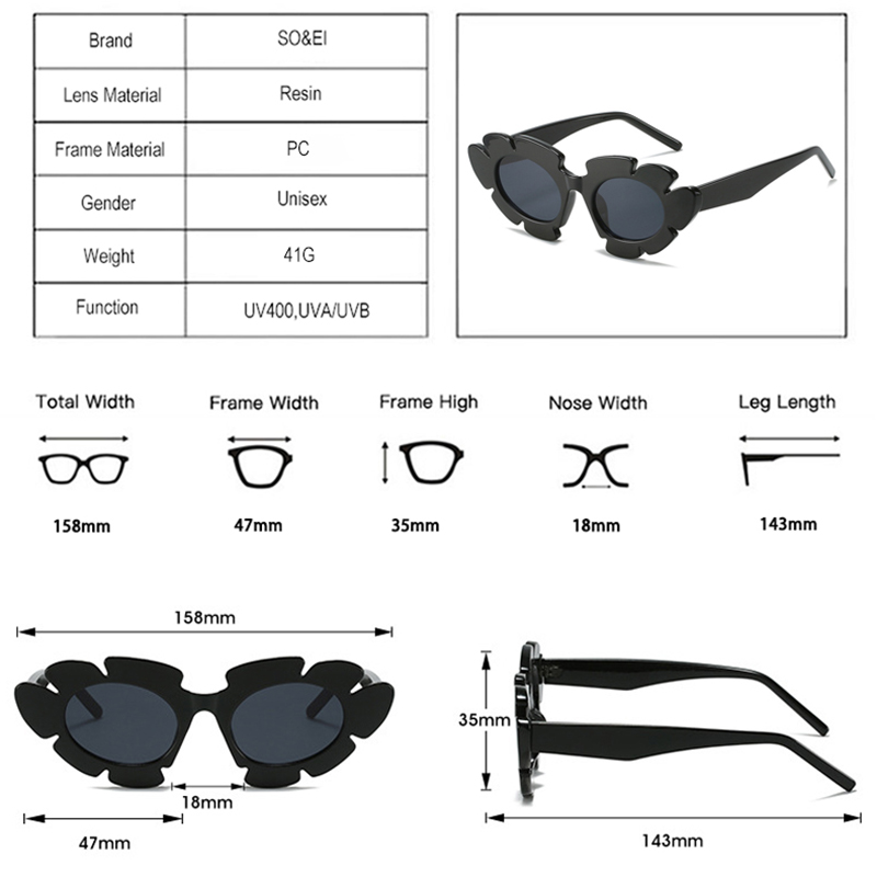 Cat Eye Flower Shaped Sunglasses