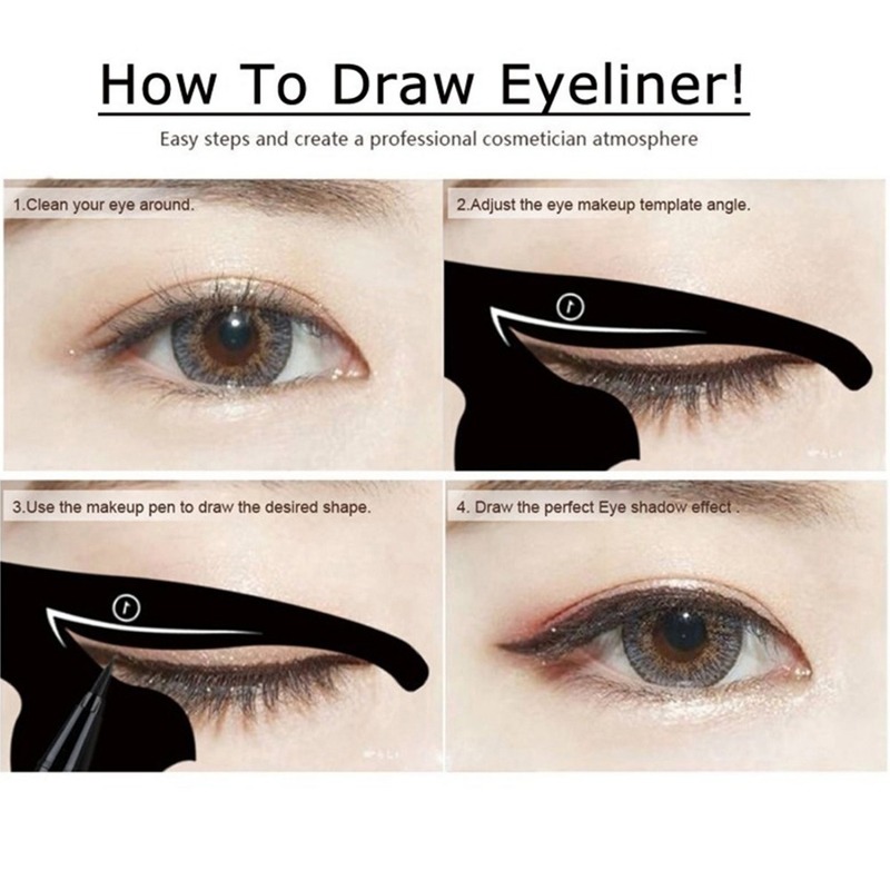 Cat Eyeliner Stencil Makeup Guide (2 pcs)