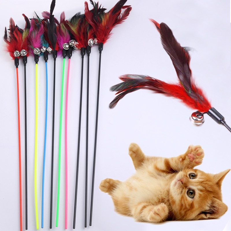 Cat Feather Wand Pet Toy Stick Cat Feather Wand Pet Toy Stick