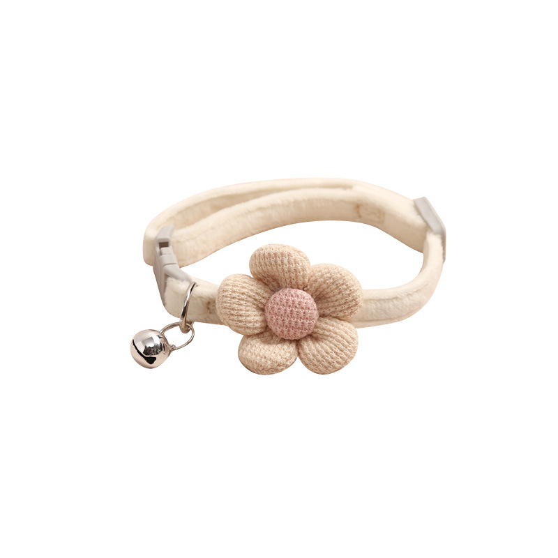 Cat Flower Collar with a Bell Cat Flower Collar with a Bell