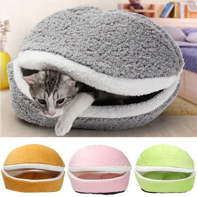 Cat Hamburger Bed Soft Pet Cushion Cat Hamburger Bed Soft Pet Cushion