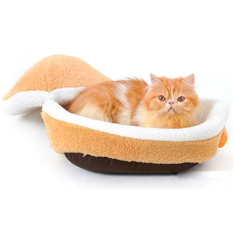 Cat Hamburger Bed Soft Pet Cushion Cat Hamburger Bed Soft Pet Cushion