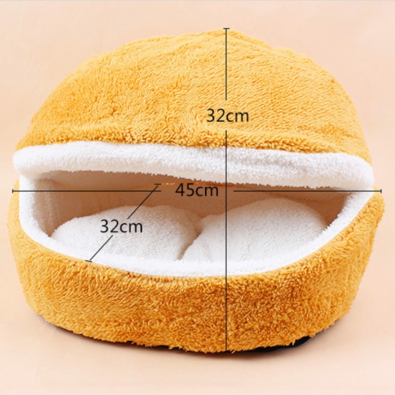 Cat Hamburger Bed Soft Pet Cushion Cat Hamburger Bed Soft Pet Cushion