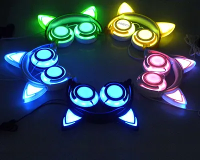 Cat Headphones Glowing Cat Ears Cat Headphones Glowing Cat Ears