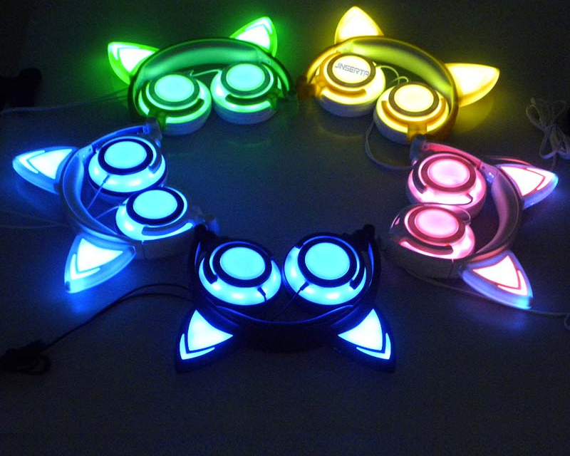 Cat Headphones Glowing Cat Ears Cat Headphones Glowing Cat Ears