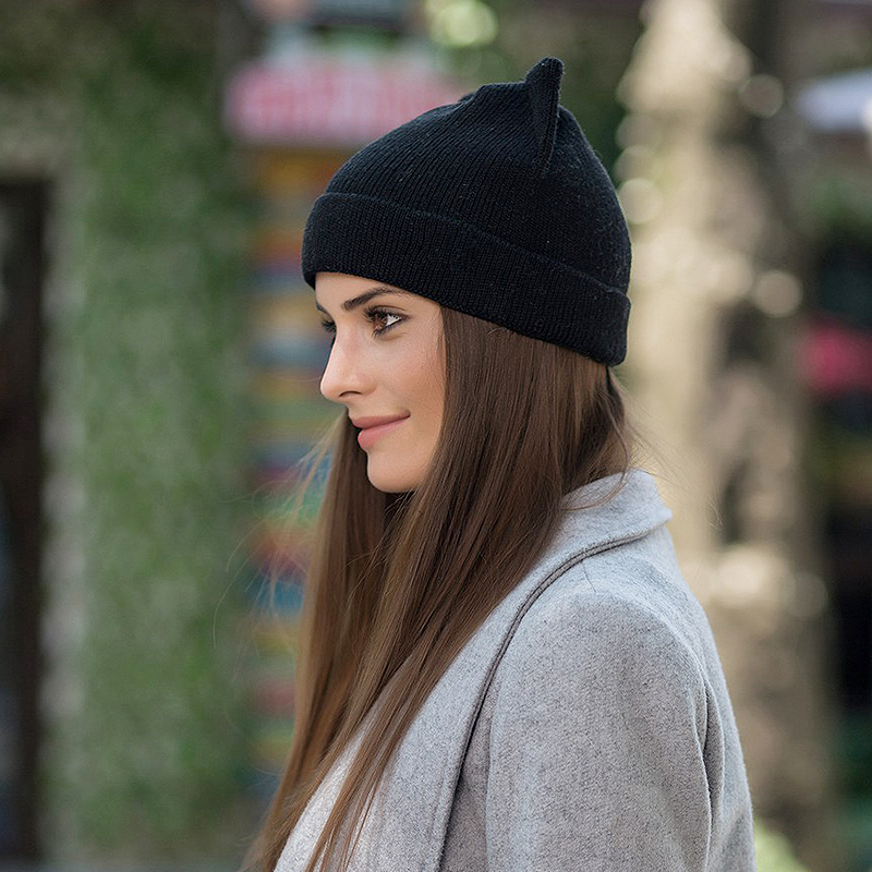 Cat Knit Beanie Winter Head Warmer Cat Knit Beanie Winter Head Warmer