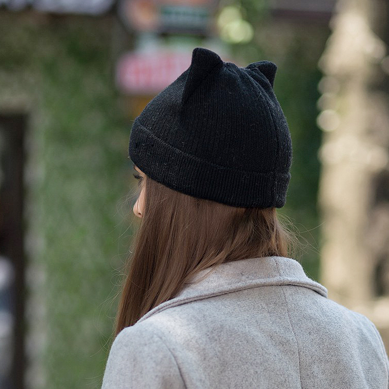 Cat Knit Beanie Winter Head Warmer Cat Knit Beanie Winter Head Warmer