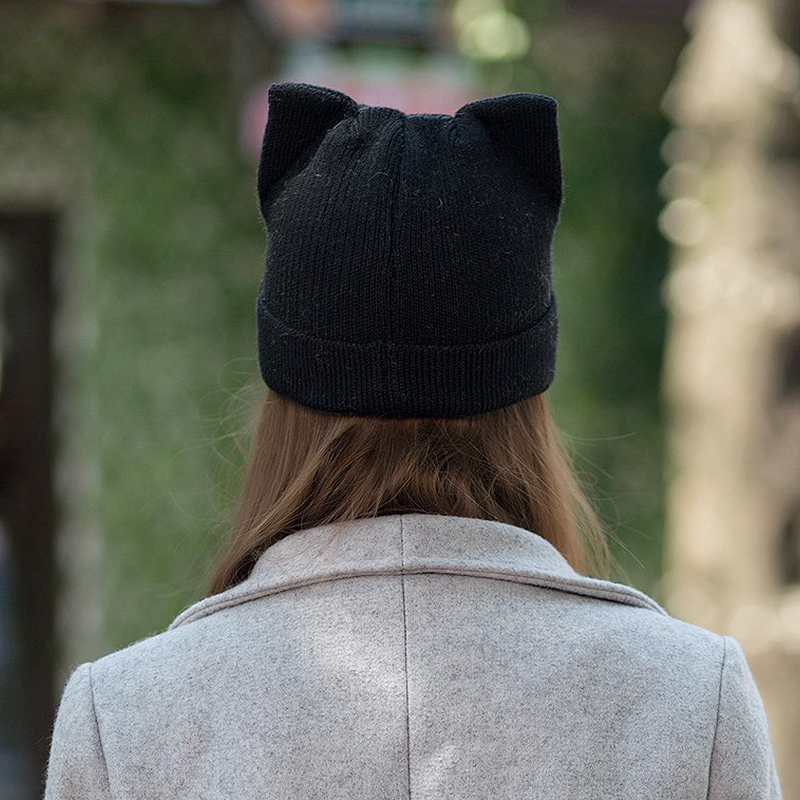 Cat Knit Beanie Winter Head Warmer Cat Knit Beanie Winter Head Warmer
