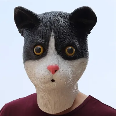 Cat Mask Novelties Carnival Costume Party Prop Cosplay Funny Head Latex Full Face