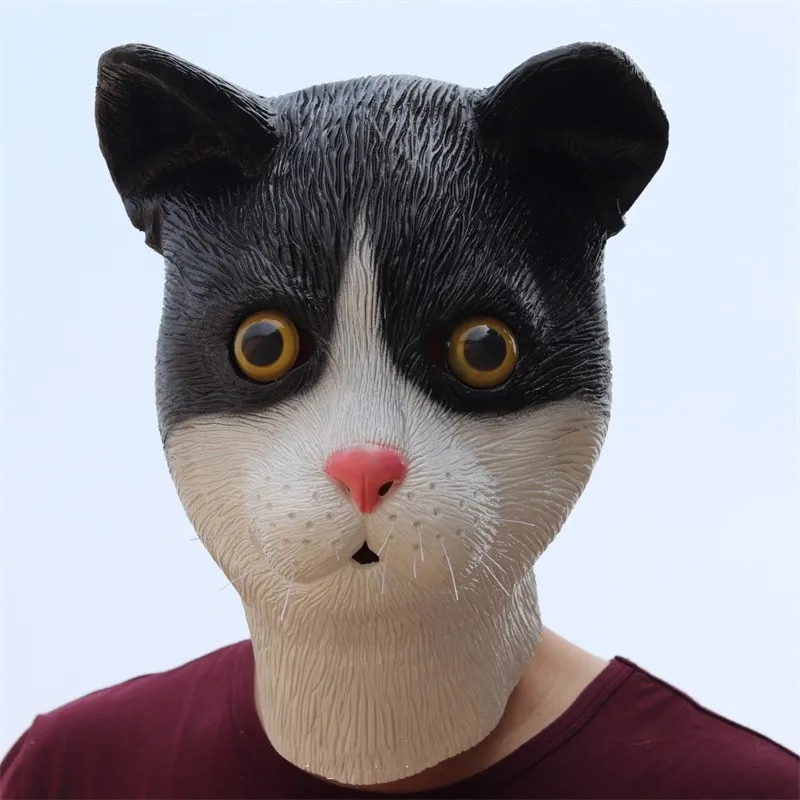 Cat Mask Novelties Carnival Costume Party Prop Cosplay Funny Head Latex Full Face