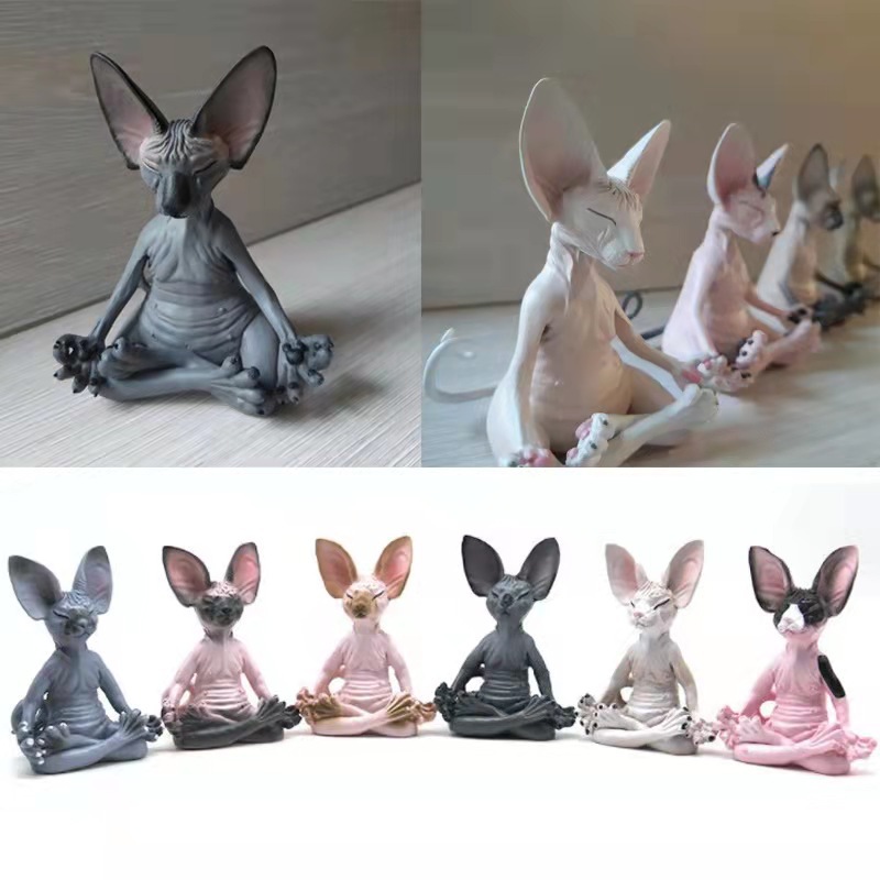 Cat Meditating Statue Home Decor Cat Meditating Statue Home Decor