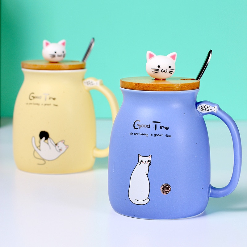 Cat Mug Ceramic With Cover
