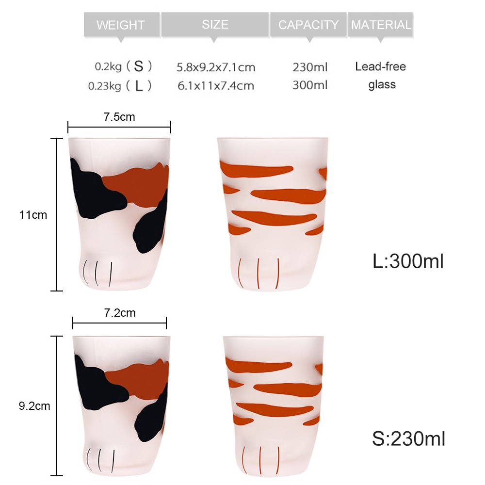 Cat Paw Cup Cute Drinking Glass Cat Paw Cup Cute Drinking Glass