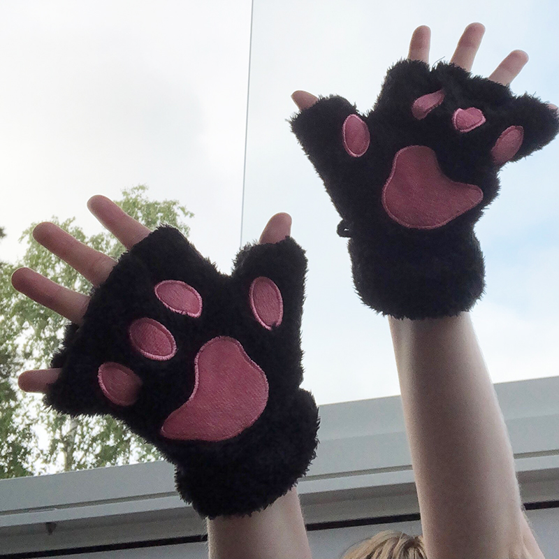 Cat Paw Fingerless Gloves