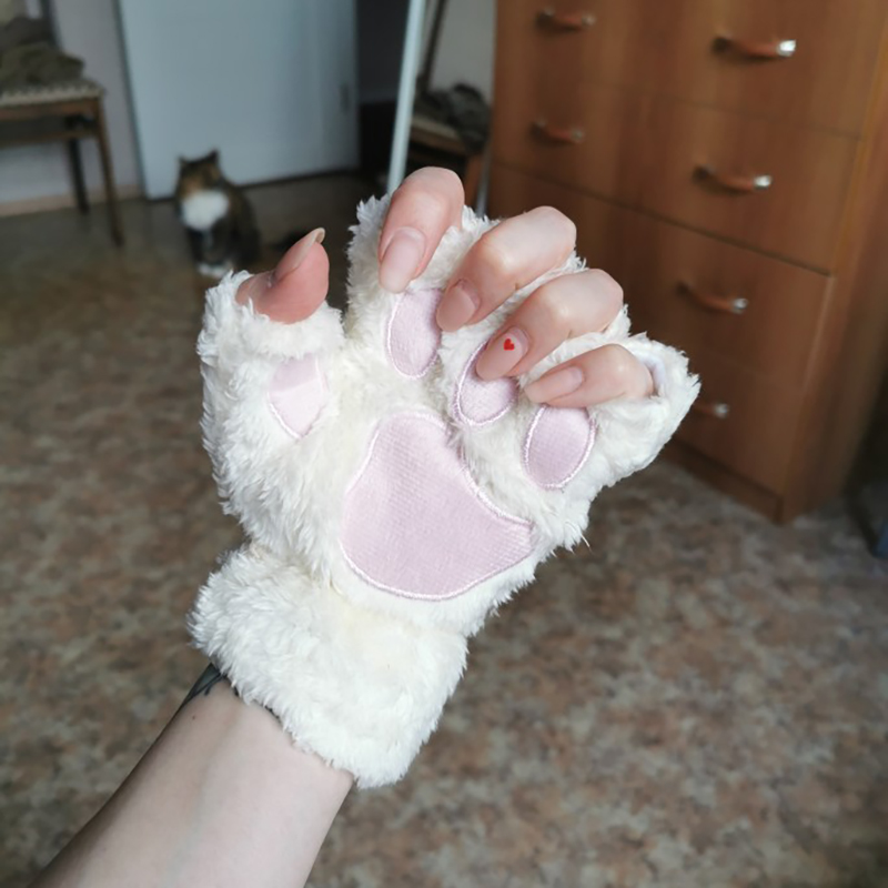 Cat Paw Fingerless Gloves