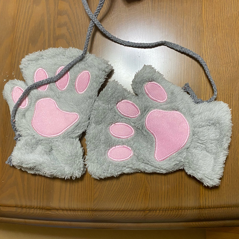 Cat Paw Fingerless Gloves
