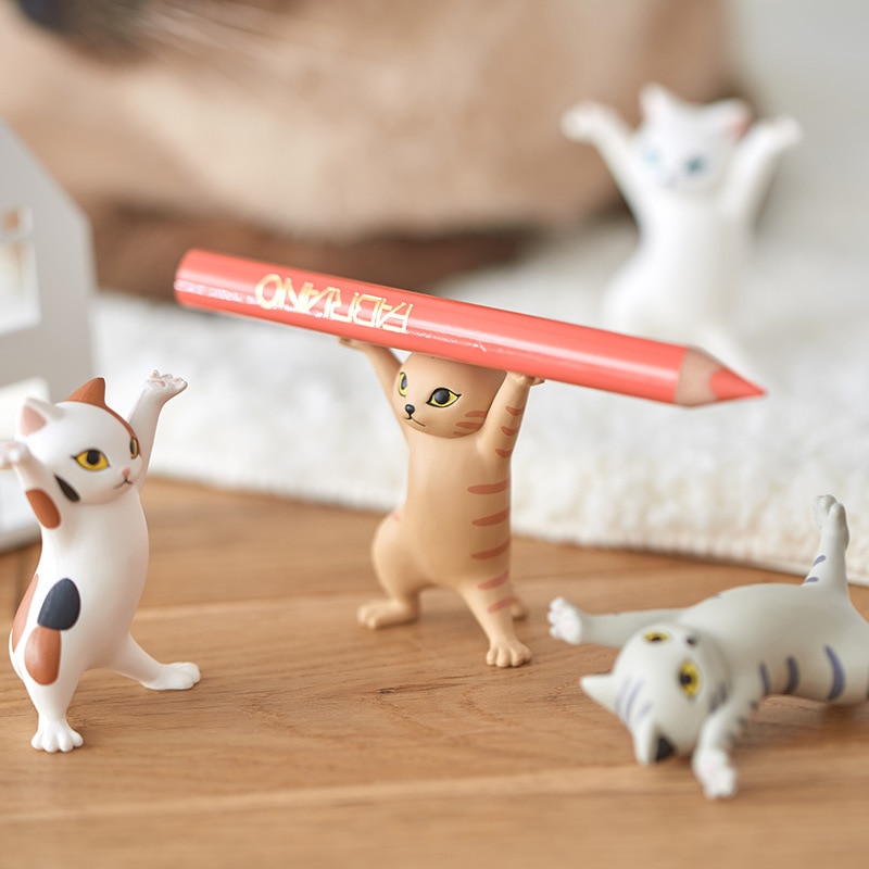 Cat Pen Holder Figurine Cat Pen Holder Figurine